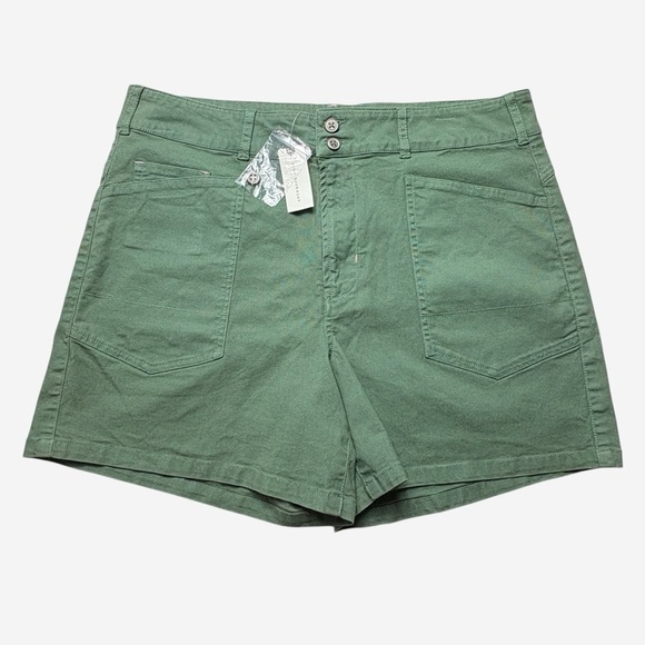 NWT Anthropologie Pilcro The Wanderer Shorts Size 31 Green Mid-Rise Pockets - Picture 4 of 13